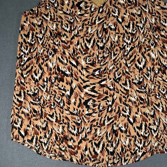 LOFT Outlet Womens M Brown V-Neck Spaghetti Strap Pullover Round Hem Tank Top - Picture 5 of 8